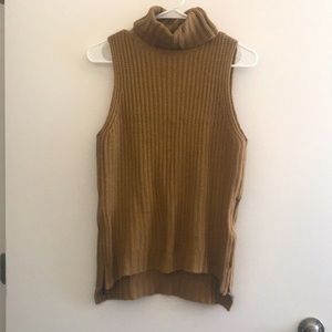 J.O.A. | camel sleeveless turtleneck sweater